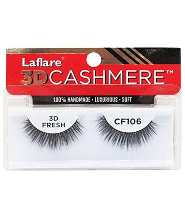 LAFLARE 3D CASHMERE Eyelashes Natural Look Wispy Glam Fresh Fluffy Soft Reusable Luxurious Handmade Strips False Lashes (CF106)