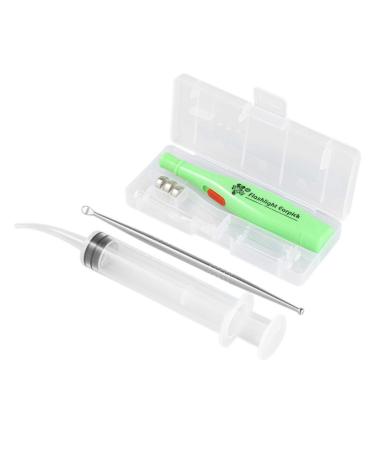 Ear Wax Removal Tool Ear Cleaner Earpick Syringe with LED Light Stainless Steel Kit for Ear Wax Removal Adult (Random Color)