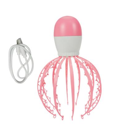 Healeved 2st massage device of therapeutic head scratches of electrical scalp scratch scratching post to the scalp shampoo massage brush shock ABS baby octopus pink