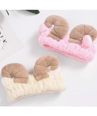 STOBOK Makeup Horn Headband - Cartoon Elastic Hair Band for Washing Face - Plush Hair Accessories - Buy Online on GoSupps.com
