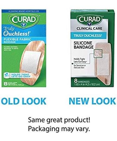 Curad Ouchless Flex Fabric Bandages X-Large 8 Count - Pack of 4 - Buy Online on GoSupps.com