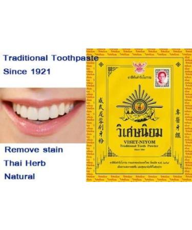 Buy Viset Niyom Herbal Tooth Powder - 10 Sachets x 40g | Authentic Thai Traditional Toothpaste | Best Sellers - Buy Online on GoSupps.com