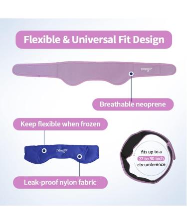 Newgo Migraine Cooling Pad - Gel Cooling Pillow & Headband for Migraine Relief Headaches & Sinus Pain - Violet - Buy Online on GoSupps.com