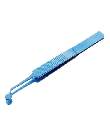 HONMEET Eyelid Tweezers Metal Meibomian Expressor Eyelid Forceps Eyelid Tweezer for Women Meibomian Gland Tweezers Women Beauty Tool Women Eyelid Tweezer Skin Care Woman Titanium Alloy 10.80X1.00X0.70CM Blue