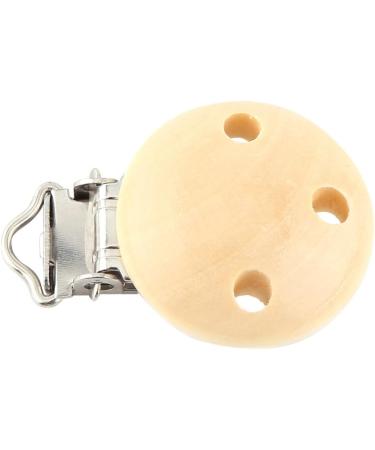 10Pcs Cute Round Wooden Baby Pacifier Clips - Natural Infant Nipple Clasps with 3 Holes | International Shipping - Buy Online on GoSupps.com
