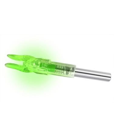 6PCS-New S Lighted Nock for Arrows with .244/6.2mm Inside Diameter Led Nocks with Switch Button for Archery Hunting Green Pack of 6