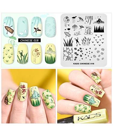 KADS Nail Art Stamping Plate CN018 - Spring Dragon Frog Duck Designs for Creative Nail Decoration - Buy Online on GoSupps.com
