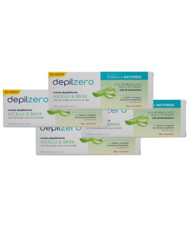 FEI FAN Depilatory cream underarm and bikini for all skin types even the most sensitive. With Hydra+ Complex with hemolic action and Aloe Vera 100 ml (4 units)