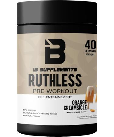 Iron Brothers Supplements Ruthless Pre workout Powder for Women & Men | Creatine-Free Nitric Oxide Booster | Energy & Focus | Natural Workout Supplement Bulk Pre-Workout | 40 Servings (Orange Cream) Orange Creamsicle