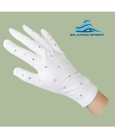 Skating Spirit Thermo Ice Skating Competition Gloves with Rhinestones - Perfect for Performance & Show Dance - Black (1 Pair) - Buy Online on GoSupps.com