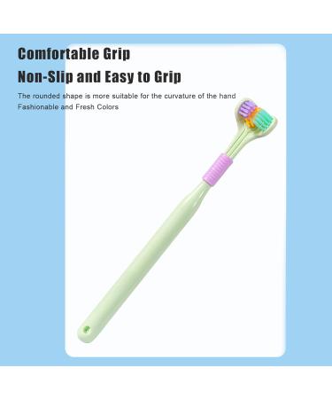 Ultra-Fine Three-Sided Toothbrush for Adults & Children with Autism - Soft Bristles for Complete Tooth & Gum Care - Green (19.5x0.5 cm) - Buy Online on GoSupps.com