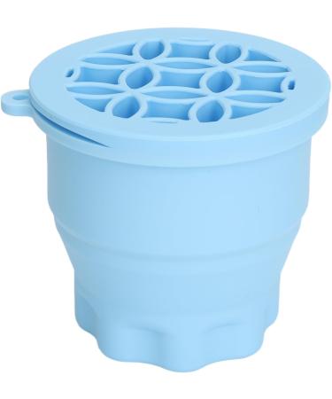 Makeup Brush Scrubber Multifunctional 2 in 1 Folding Palm Size Portable Makeup Brush Cleaning Bowl for Daily (Blue) - Buy Online on GoSupps.com