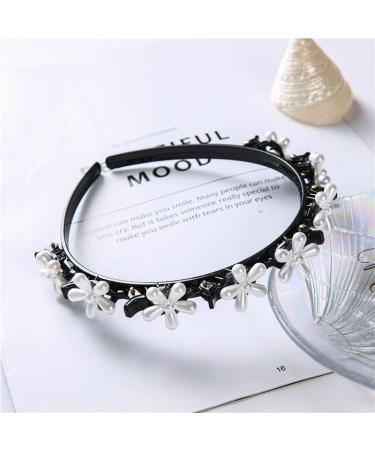 Flower Headband with Clips on the Top for Women Girls Bangs Clip Head Bands no Slip Fashion for Women Girls Double Braided Hairband Hair Bands with Clips Pearl Headbands - Buy Online on GoSupps.com