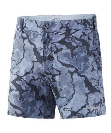 HUK Men's Lowcountry 6" Performance Fishing Shorts Current Erie X-Large