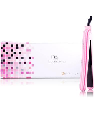 Royale Ionic Flat Iron & Curler - Luxury Ceramic Tourmaline 2-in-1 Hair Straightener + Predire Robe | Anti-Frizz Single Pass Candy Stripes - Buy Online on GoSupps.com