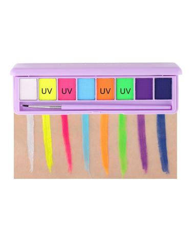 8 colors face paint palette set for adult children face body painting kit with brushes mixed UV light colors non-toxic bodypainting face paints kit set 1