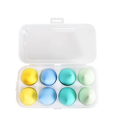 8 pieces of make -up sponge blender foundation blending sponge cosmetic sponge flawless foundation puff oundation blending sponge for liquid cream and powder gift for women (green)