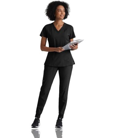 BARCO One 5105 Women's 4-Pocket V-Neck Top - Large, Black - Buy Online on GoSupps.com