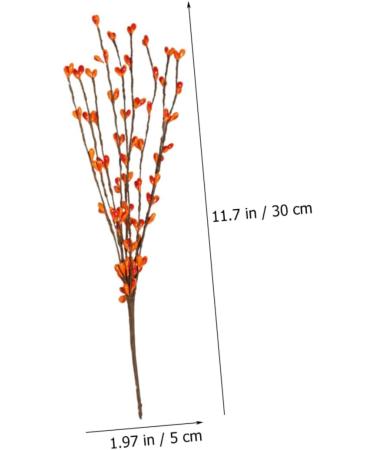 5pcs Artificial Berry Branch Christmas Ornaments Christmas Decoration Christmas Garland Berry Artificial Tree Picks Holly Berry Sprigs Plants Decor Plastic Small Fruit Halloween Orange 30x5cm - Buy Online on GoSupps.com