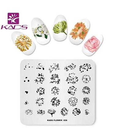 Kads Nail Art Stamping Template - Flower Pattern Stencil | 4pcs Manicure Supplies for Stunning Nail Art - Buy Online on GoSupps.com