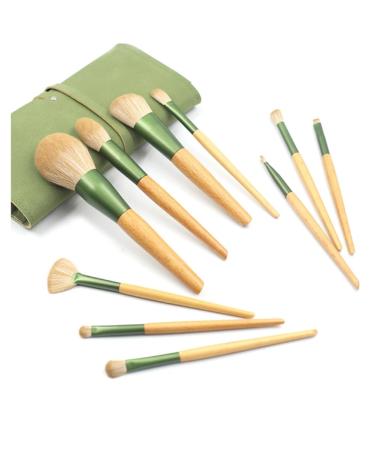 Qtynudy 10 Pieces Full Makeup Brushes Loose Powder Brush Foundation Brush Nose Shadow Brush Soft Fiber Hair