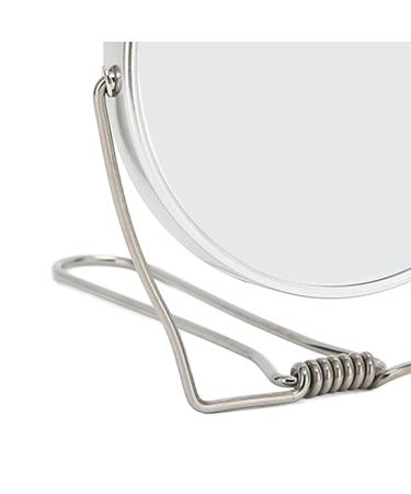 Mini 360 Aluminum Frame Silver Vanity Mirror with Stand - Ideal for Office, Dormitory, Women and Men - Buy Online on GoSupps.com