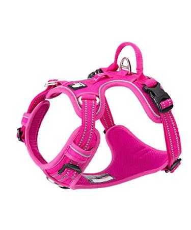 Truelove no pull dog harness reflective dog harness for dogs adjustable soft padded pet vest with simple operating handle TLH56512 m Fushcia