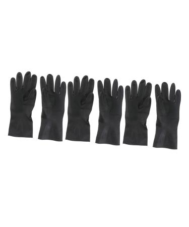 Mobestech 3 Pairs Latex Gloves Large Hair Coloring Gloves Black Rubber Gloves Reusable Guantes Desechables Mens Hair Dye Hair Salon Gloves Black Gloves Barber Gloves Belt Man