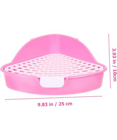 VILLFUL Box Rabbit Toilet Bunny Accessories Small Animal Critter Bath Pet Tub Plastic Cat Litter Tray 33X29.5X14CM Pink - Buy Online on GoSupps.com