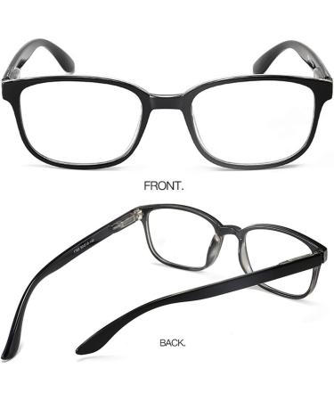Zukky Blue-Light Progressive Multifocal Reading Glasses for Women - Large Square Lens Black & Clear Size 3X - Buy Online on GoSupps.com