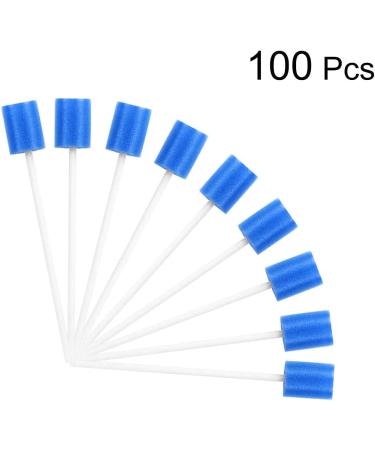 Voarge 100 Mouth Care Sticks - Disposable Oral Hygiene Sponges for Clean Mouths | Cotton Sponge Mouthpieces - Blue - Buy Online on GoSupps.com