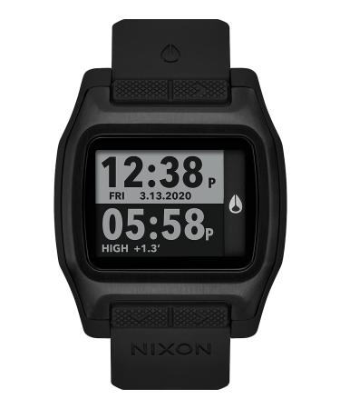 NIXON High Tide A1308 - Digital Watch for Men and Women - Water Resistant Surfing, Diving, Fishing Watch - Mens Water Sport Watches - Customizable 44 mm Face, 23mm PU Band All Black