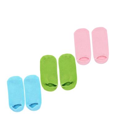 POPETPOP Heel Protector Heel Cushions 3 Pairs Foot Moisturizing Socks Non-slip Skin Gel Spa Sock