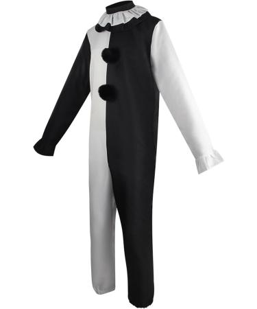 Duohropke Terrifier Clown Jumpsuit Cosplay Costume | Black & White Carnival Outfit for Men & Women - Buy Online on GoSupps.com