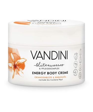 Vandini Energy Body cream women with orange blossom & Babassu oil - body cream & face cream for normal to dry skin - vegan moisturizer for women (1x 200 ml) 1 piece
