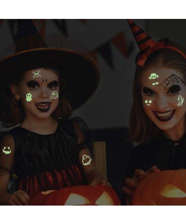 Glow in The Dark Halloween Temporary Tattoos for Kids - 144 Pcs, 72 Designs - Waterproof Cartoon Stickers for Boys and Girls - Luminous Fake Tattoos for Trick or Treat Parties - Buy Online on GoSupps.com