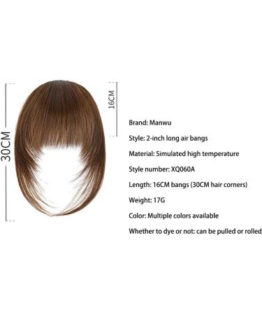 Clip on Bangs for Women French Age-Defying Bangs Hair Clip Natural Clip In Bangs Short Straight Fake Bangs with Temples Hairpieces for Halloween Parties#2/30 Brown - Buy Online on GoSupps.com