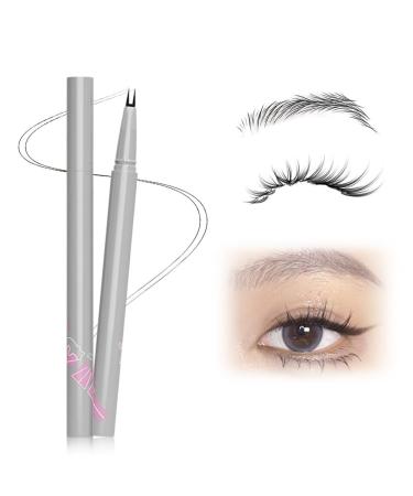 pohdhk Double Tip Lower Eyelash Pencil Upgraded 3D Waterproof 2 Tip Eyelash Pen Eye Liner Liquid Eyeliner for Natural Eye Makeup (Black)