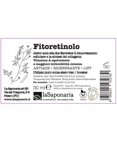 The Soapbox La Saponaria PhytoRetinol Facial Serum provitamin A collagen moisturizer antiaging wrinkles and fine lines firming natural vegan crueltyfree recycled - Buy Online on GoSupps.com