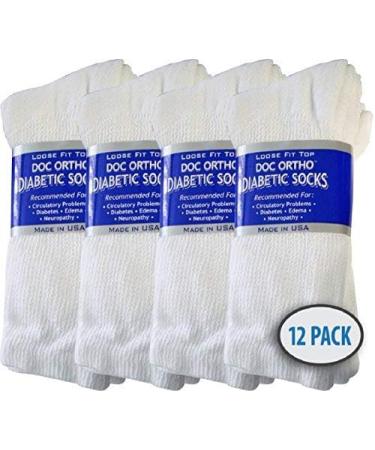 Doc Ortho 1/4 Crew White Diabetic Socks for Men and Women - 12 Pairs, Large Size - Buy Online on GoSupps.com