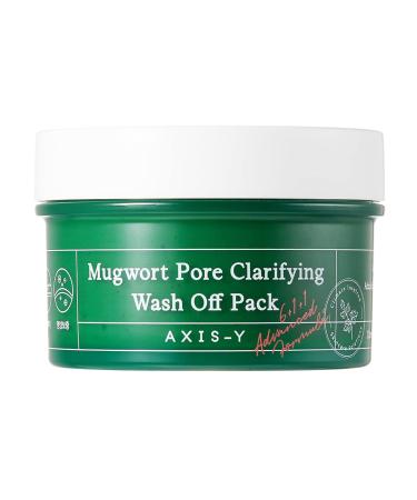 AXIS-Y Mugwort Pore Clarifying Wash Off Pack | Exfoliating | Pore Reduction | Acne blackhead oily skin care | Clay/Mud Mask | Korean Skincare | 100ml / 3.38 fl. oz.