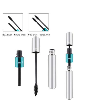QIC 2 in 1 4D Dual Brush Silk Fiber Lash Mascara - Waterproof, Smudge-Proof & Hypoallergenic - Thickening, Lengthening & Long-Lasting - Very Black Eyelash Curling Formula - Buy Online on GoSupps.com