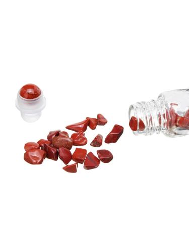 10 Pack 10ml Gemstone Roller Bottles with Healing Crystal Chips - Clear Glass Roll on Bottle for Essential Oils - Silver Lid - Natural Crystal Stones Roller Balls - Buy Online on GoSupps.com