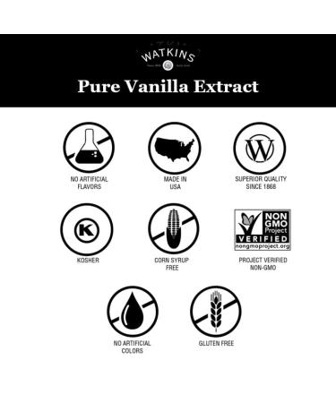 Watkins Pure Vanilla Extract with Madagascar Vanilla Beans 4 oz Bottle - Non-GMO & Kosher - Buy Online on GoSupps.com