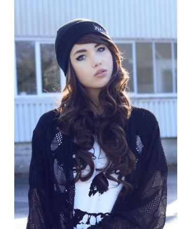 Prettyland Natural Brown Long Wig 70cm - Realistic Wavy Curls for Ladies | High-Quality Hair Wig - Buy Online on GoSupps.com