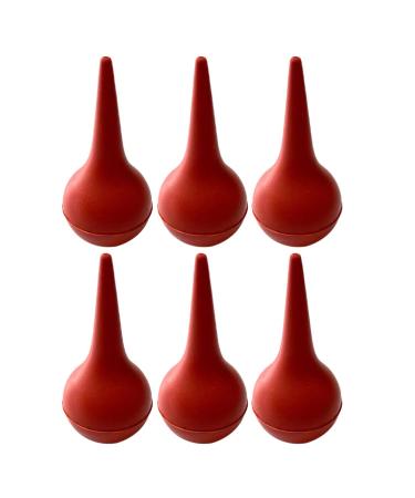 Lurrose Ear Bulb Ear Wax Bulb Syringe Rubber Nose Mucus Sucker Red 6pcs Ear Cleaning Bulb
