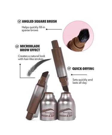Liquid Eyebrow Brush & Gel Pencil - Long Lasting Waterproof Smudge Proof Natural Look - Chocolate - Buy Online on GoSupps.com