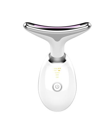 Neck Firming Tool Portable Neck Firming Wrinkle Removal Tool 3 Modes LED Light Double Chin Reducer Neck Muscles Soothes Tool for Wrinkles Appearance Removal and Skin Tightening (white)
