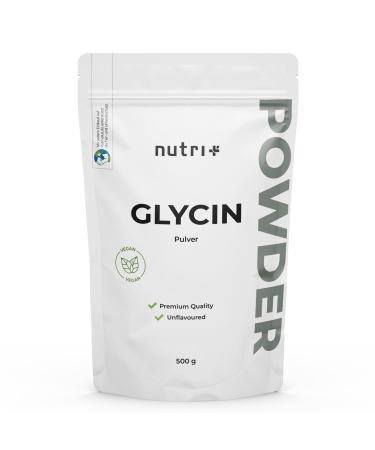 Nutri + Glycine Powder vegan 500 g high dose - Glycine Powder - Amino acid without additives - also for sweetening as a sugar substitute