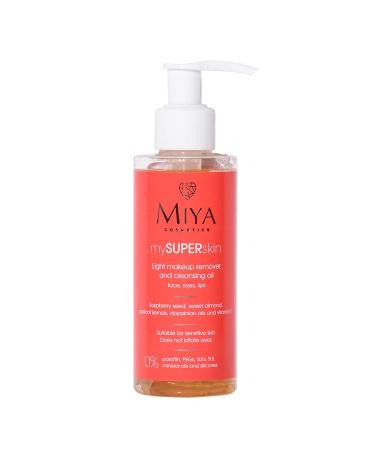 Miya Cosmetics Light Makeup Remover Face Washing Oil | 140 ML | Contains Raspberry Seed & Sweet Almond Oil Vitamin E | Effective & Delicate | Doesn t Irritate Eyes | For all Skin Types | Cruelty-Free